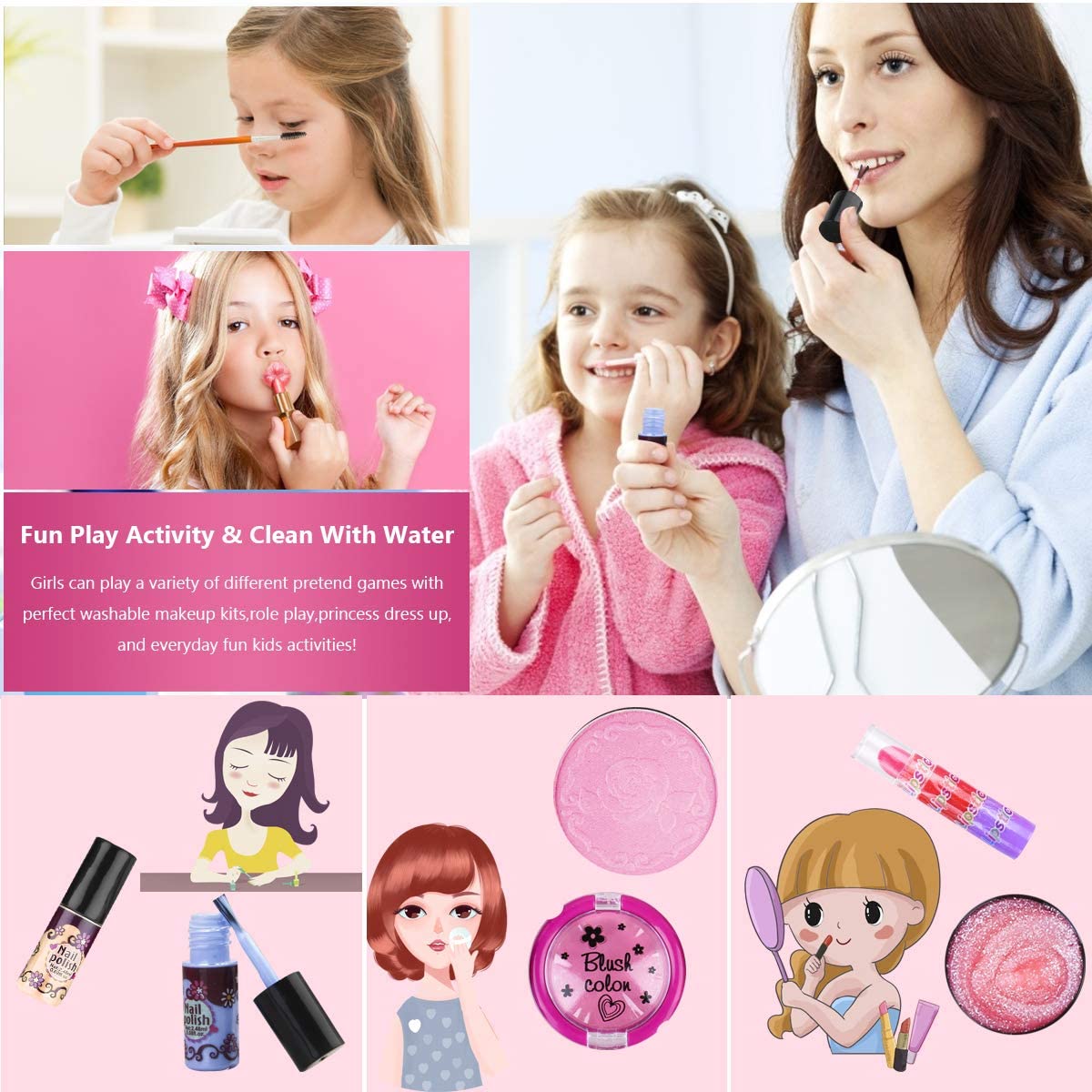 Mathea 29 Pcs Washable Makeup Toy Set
