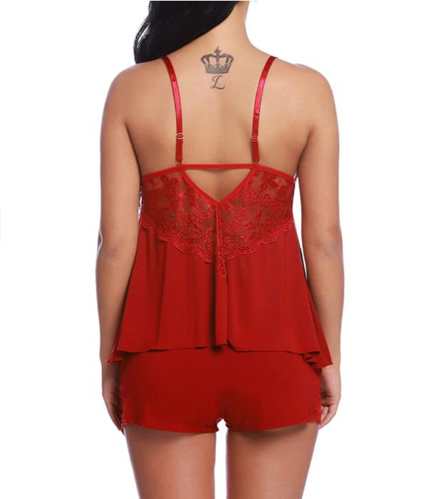 Mathea Women Sleepwear Lace Pajamas Set